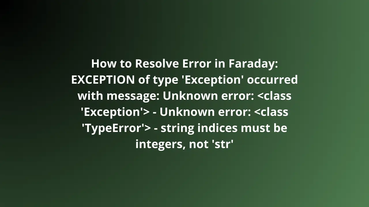 Error in Faraday